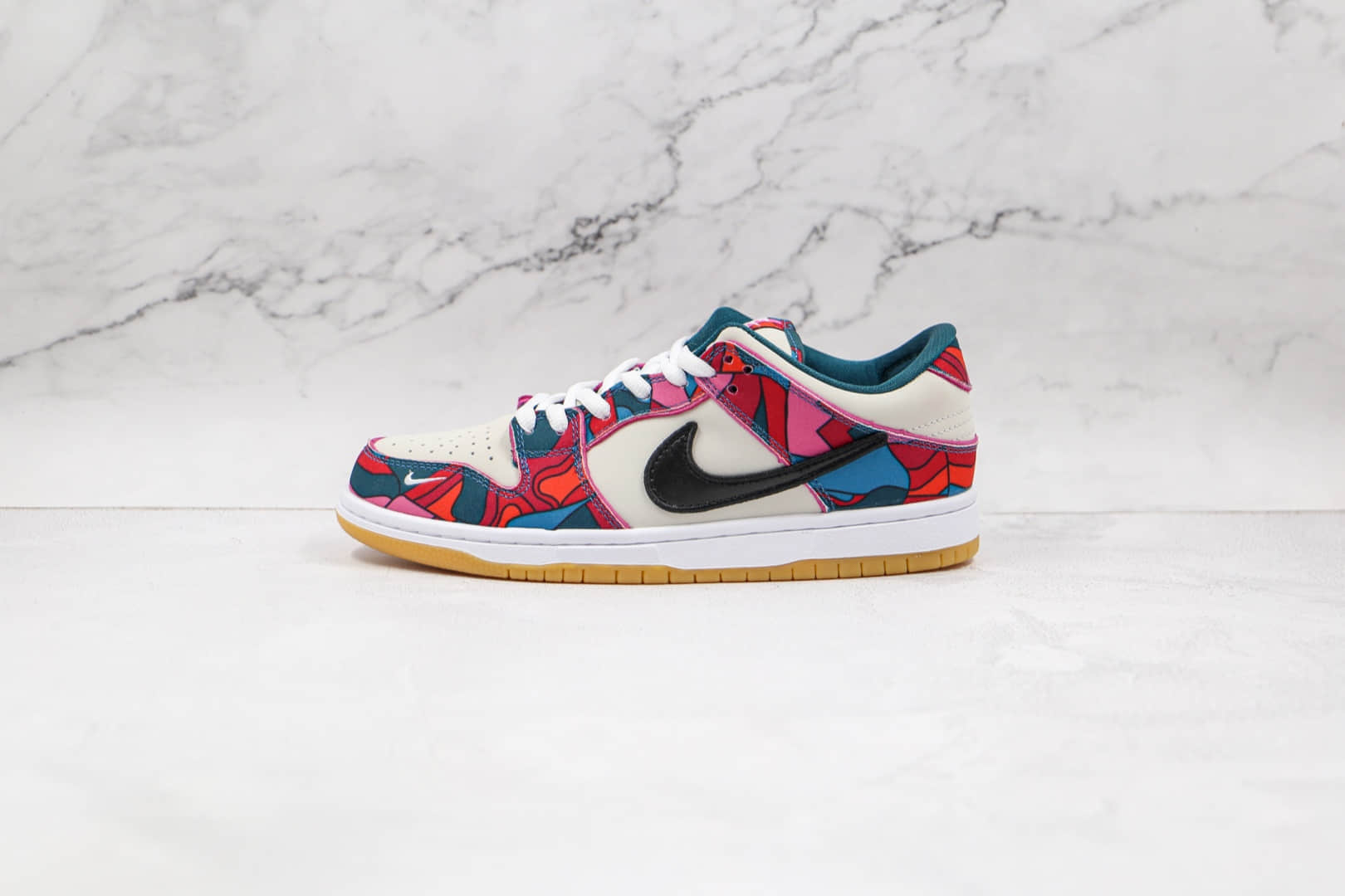 耐克Nike SB Zoom Dunk Low x parra联名款纯原版本低帮SB DUNK迷彩涂鸦板鞋内置气垫 货号:DH7695-600