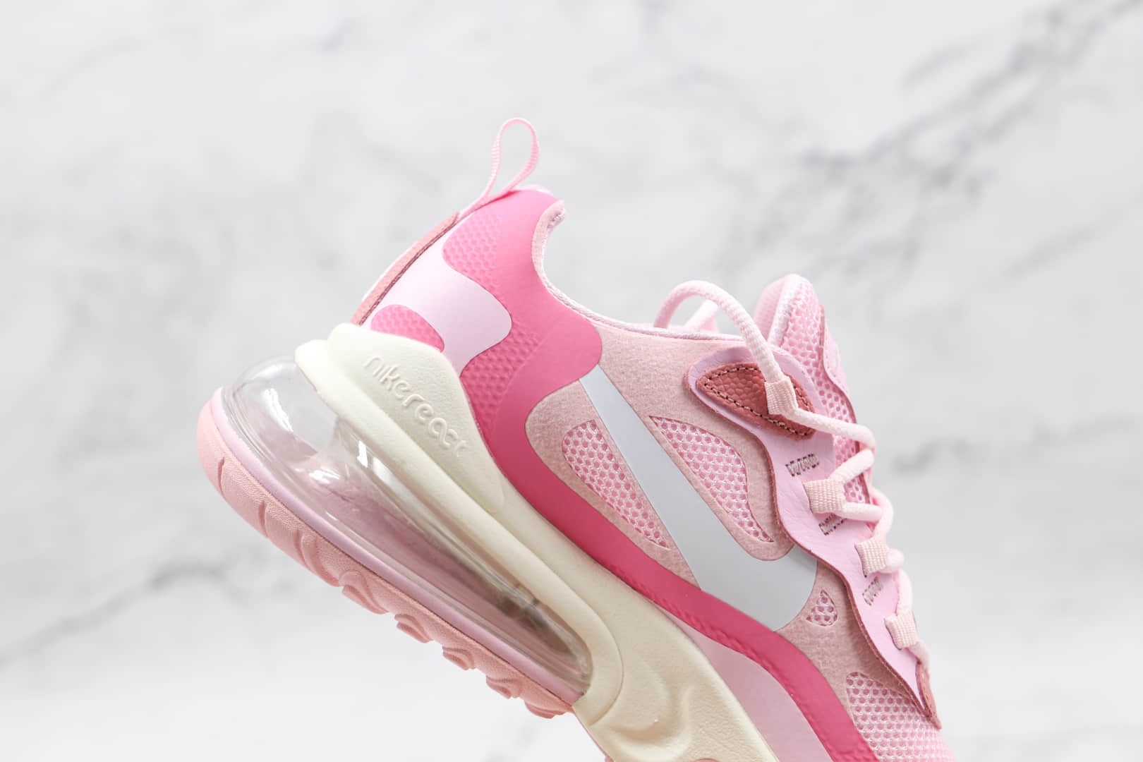 耐克Nike Air Max 270 React纯原版本半掌气垫粉色Max270气垫鞋原档案数据开发 货号:CZ0364-600