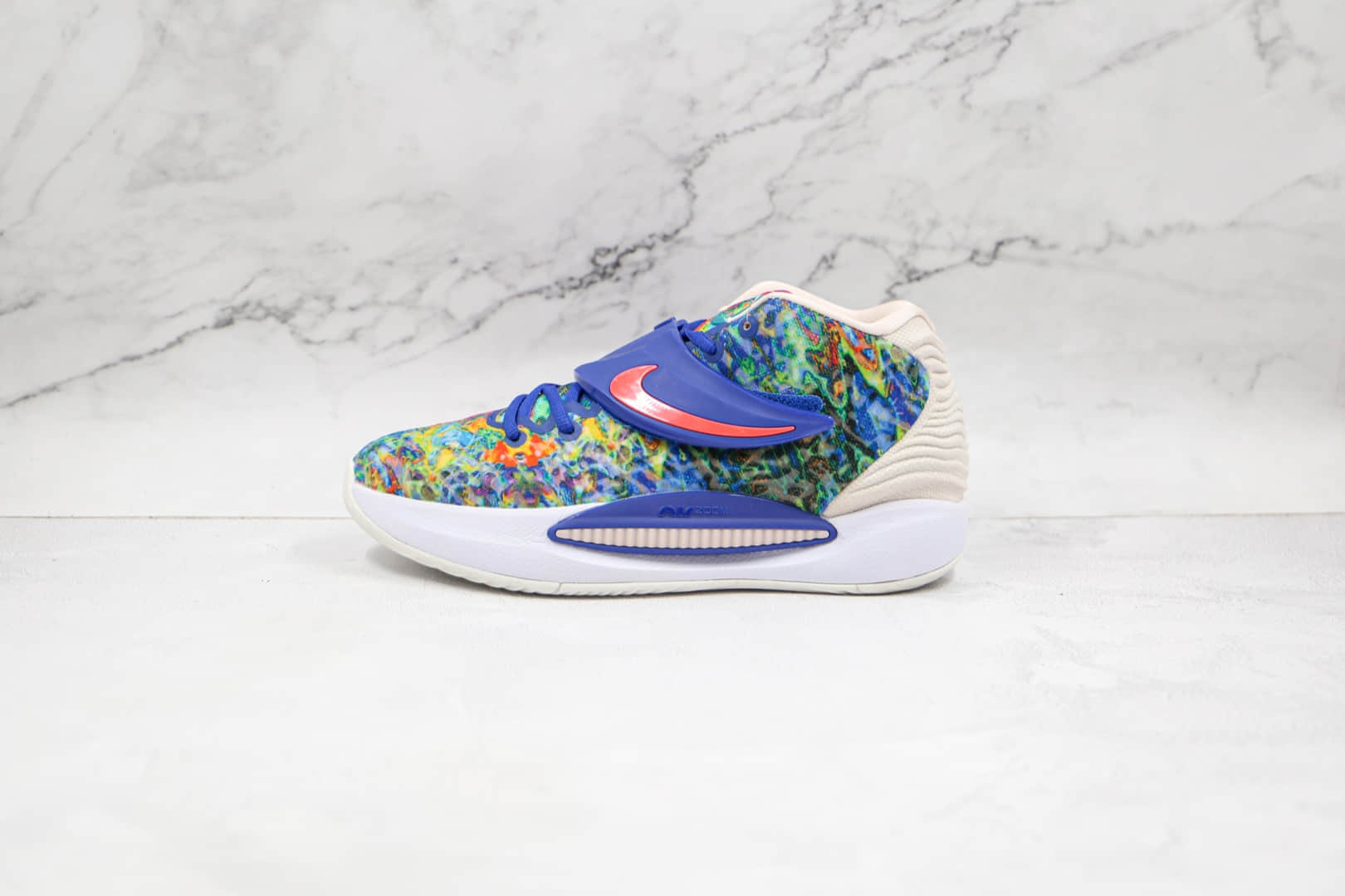 耐克Nike Zoom KD 14纯原版本杜兰特14代扎蓝色染配色实战篮球鞋内置气垫 货号：CZ0170-400