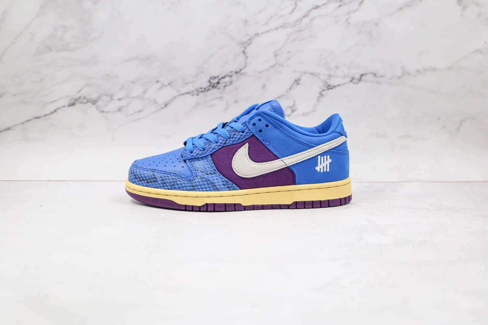 耐克UNDEFEATED x Nike SB Dunk Low纯原版本联名SB Dunk板鞋蓝紫蛇纹原厂头层皮料 货号:DH6508-400