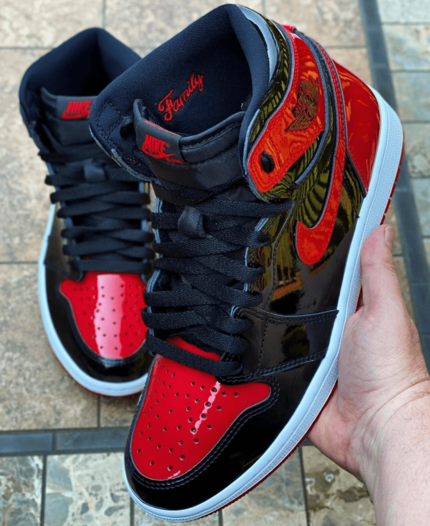 全新黑红漆皮AJ1“Bred Patent”实物曝光!酷炫十足! 货号:555088-063