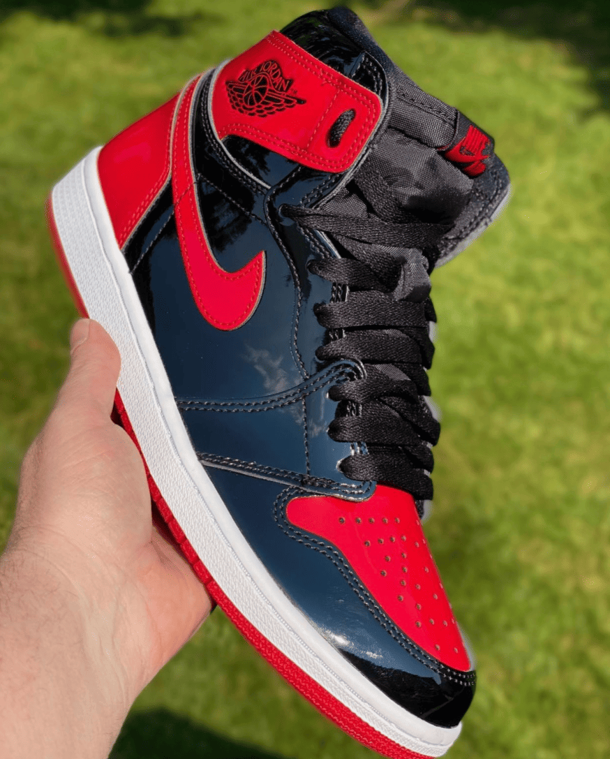 全新黑红漆皮AJ1“Bred Patent”实物曝光!酷炫十足! 货号:555088-063