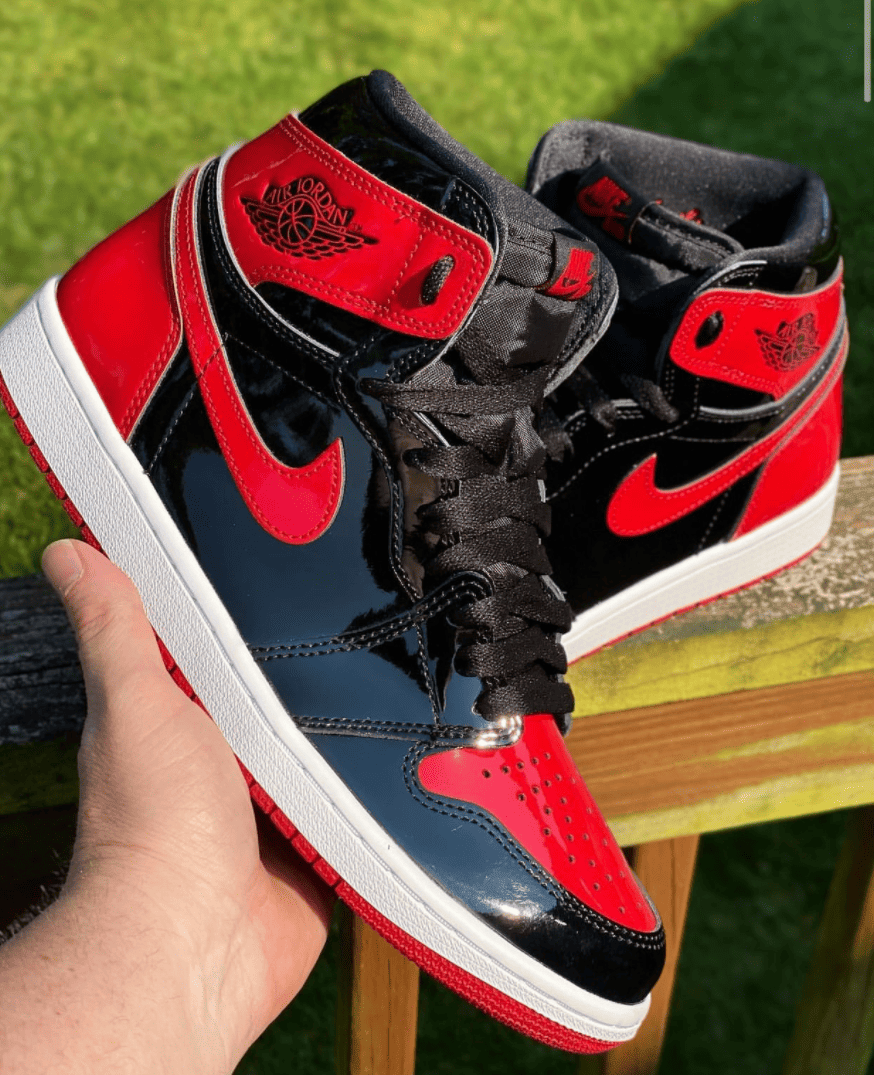 全新黑红漆皮AJ1“Bred Patent”实物曝光!酷炫十足! 货号:555088-063