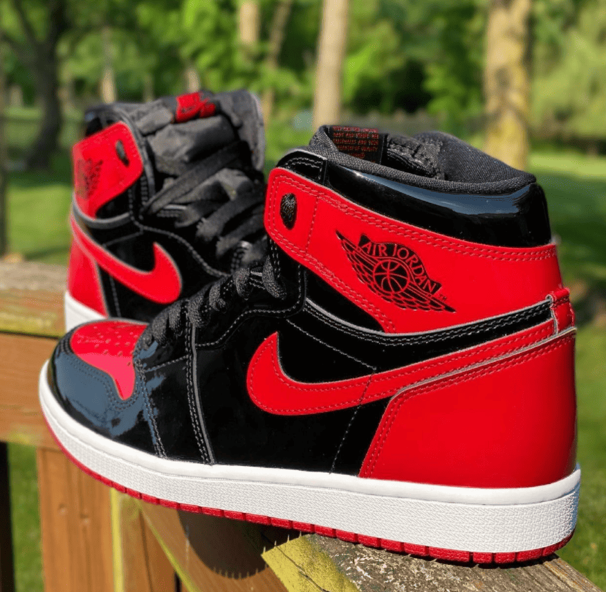 全新黑红漆皮AJ1“Bred Patent”实物曝光!酷炫十足! 货号:555088-063