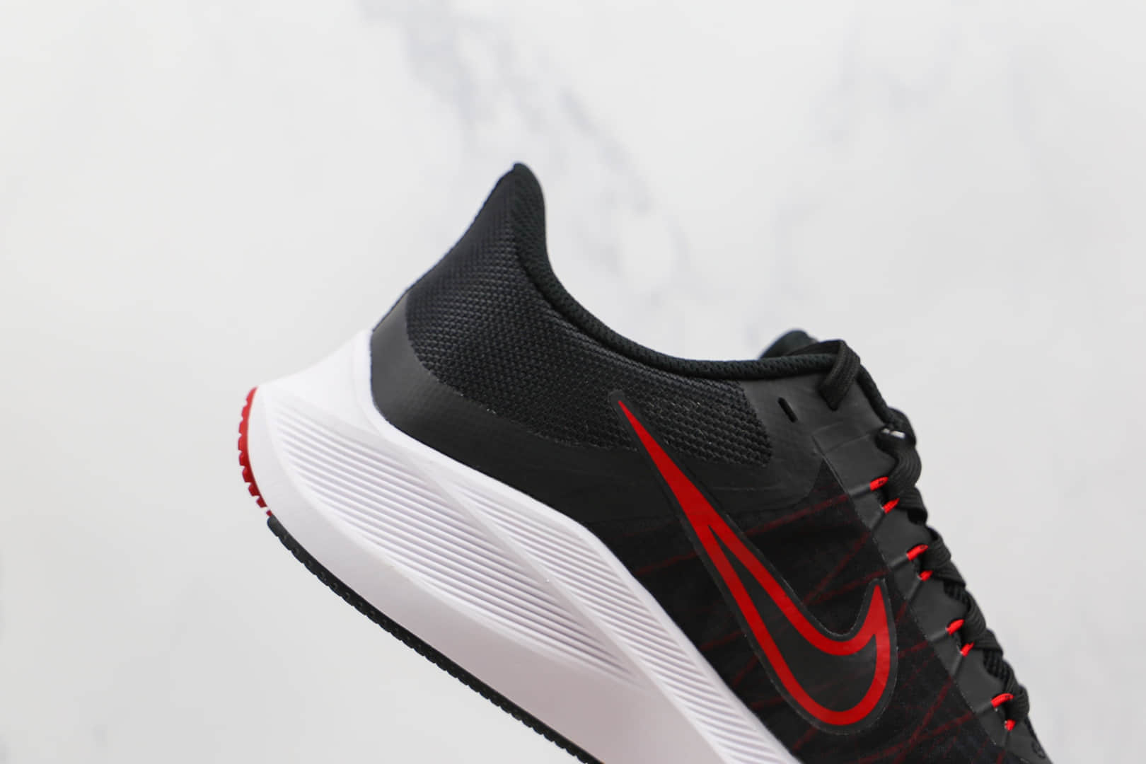 耐克Nike Winflo 8纯原版本温弗罗八代黑红色线条慢跑鞋原楦头纸板打造 货号:CW3419-003