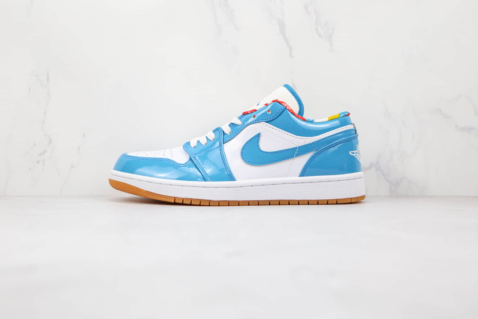 乔丹Air Jordan 1 Low纯原版本低帮AJ1蓝色漆皮板鞋原楦头纸板打造 货号:DC6991-400