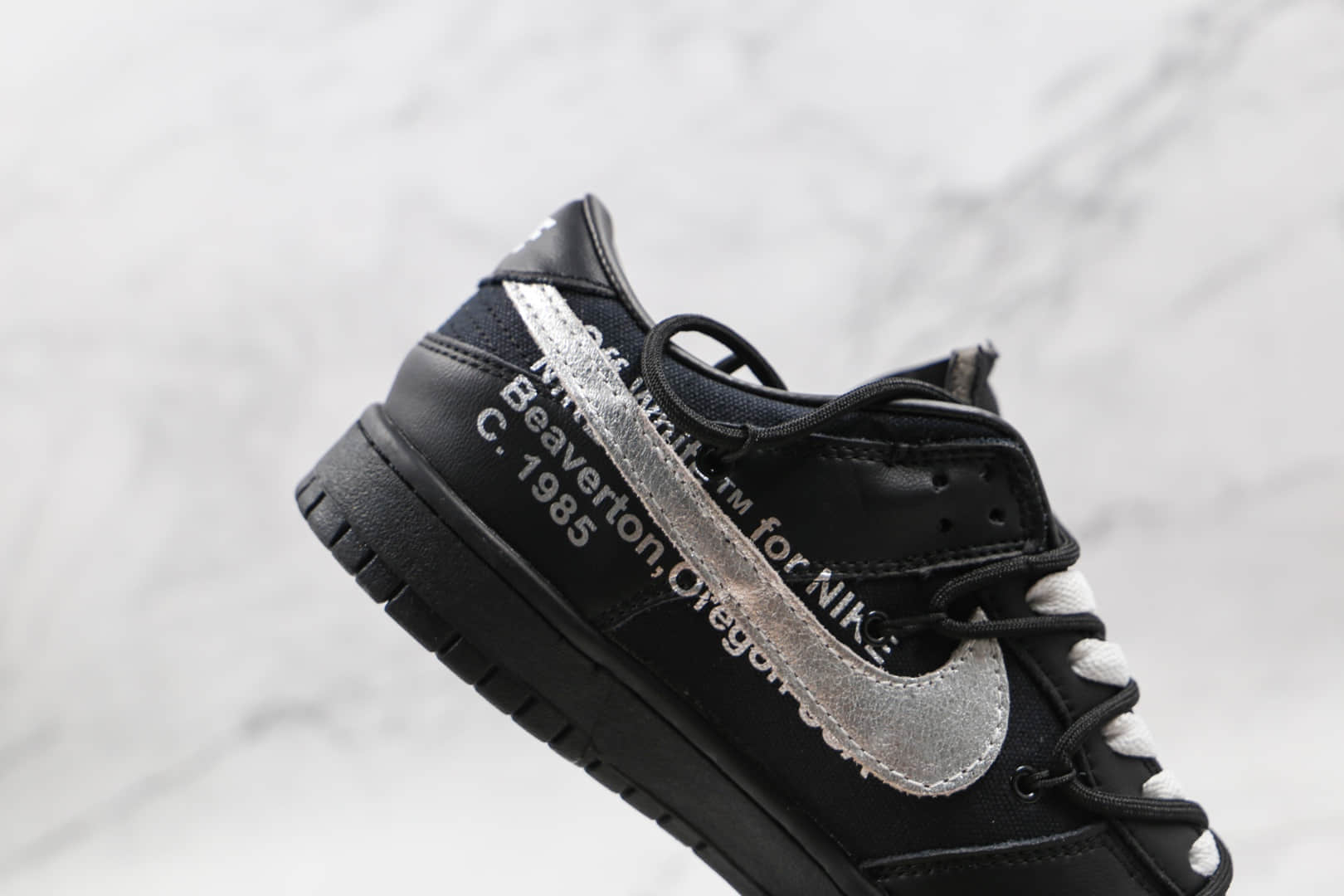 耐克Off-White x Nike Dunk Low “The 50”公司级版本OW联名Dunk低帮板鞋黑紫色原盒原标 货号:DM1602-001