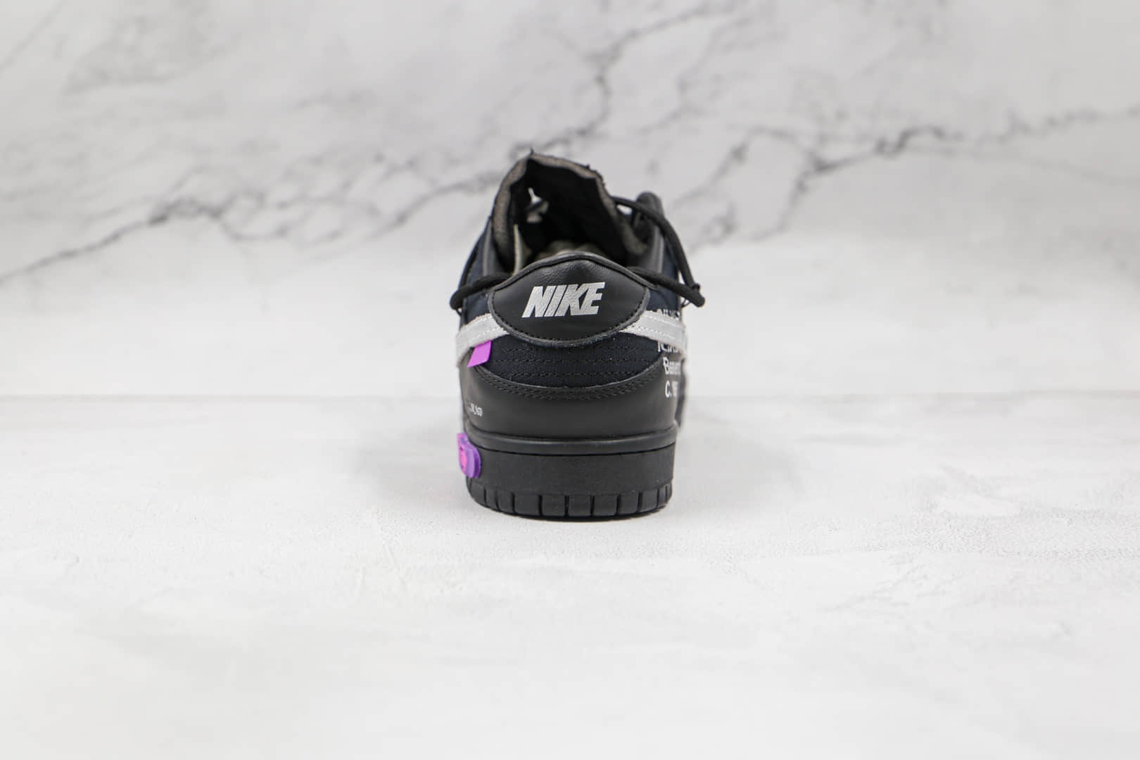 耐克Off-White x Nike Dunk Low “The 50”公司级版本OW联名Dunk低帮板鞋黑紫色原盒原标 货号:DM1602-001