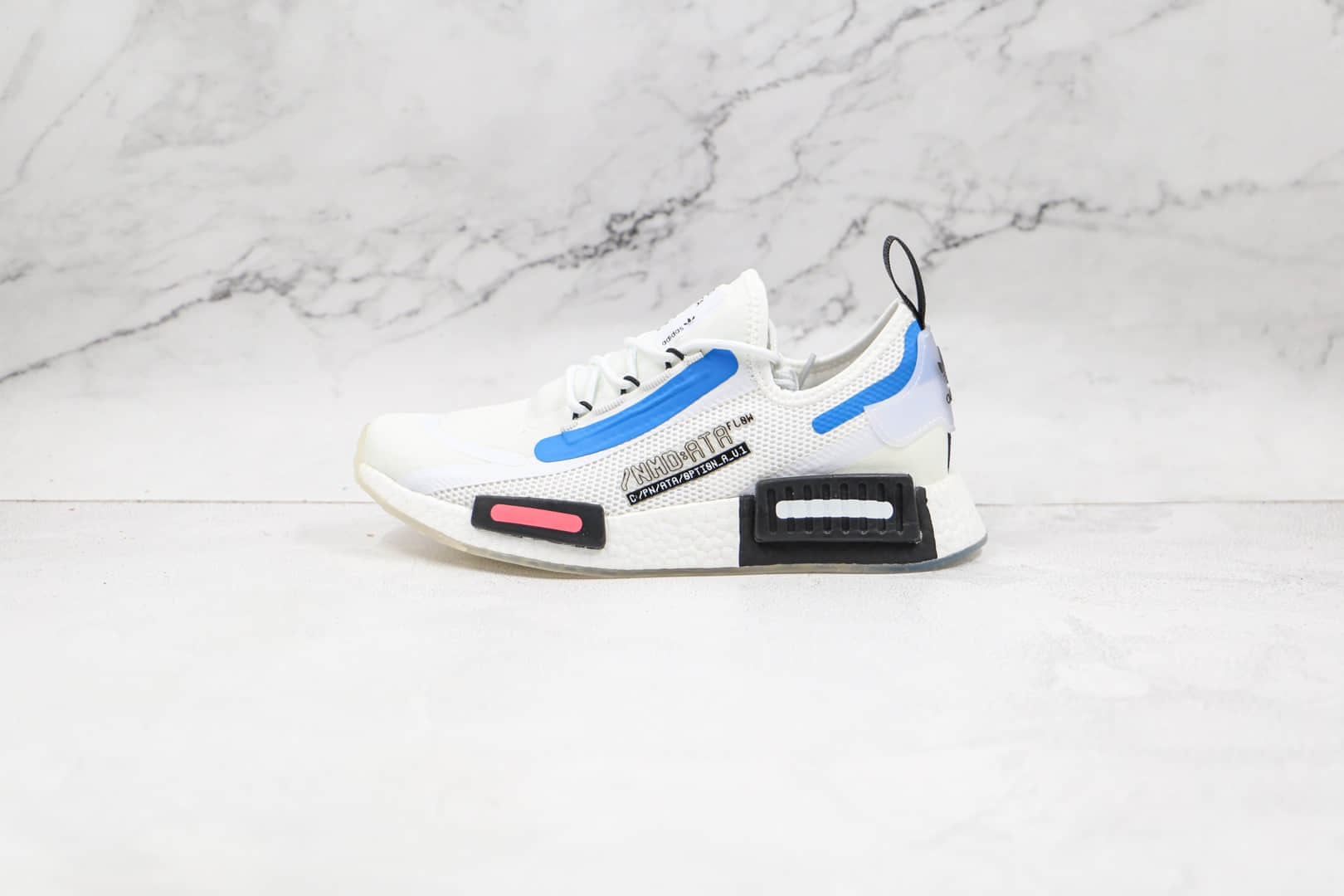 阿迪达斯Adidas NMD R1 V2纯原版本三叶草NMD白蓝色爆米花跑鞋原盒原标 货号:FZ3209