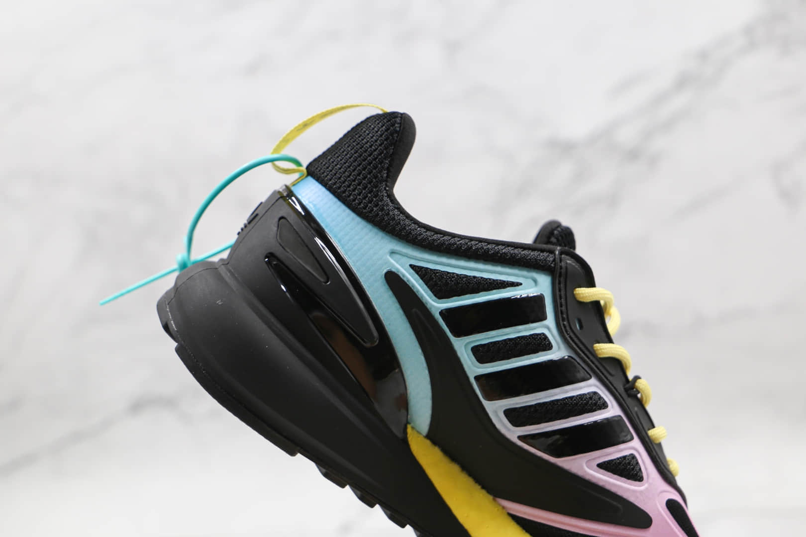 阿迪达斯Adidas Originals ZX 2K Boost 2.0纯原版本黑粉黄蓝色彩色渐变色爆米花跑鞋 货号:GY8283
