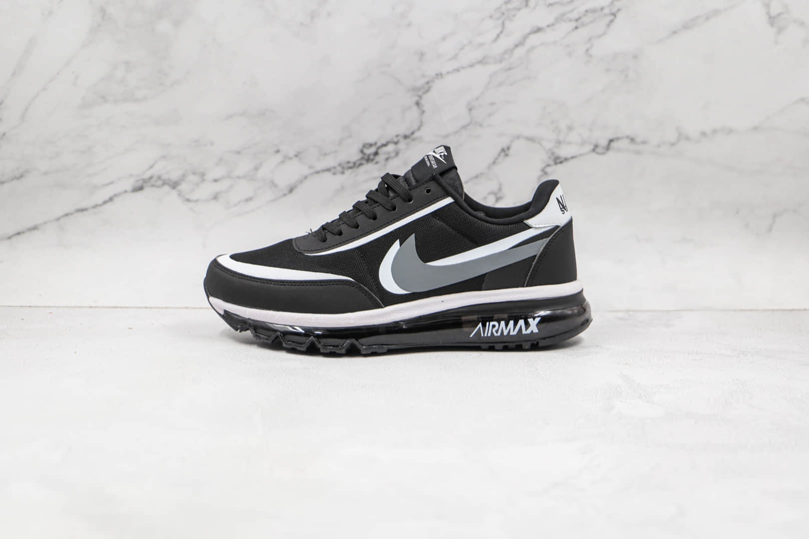 耐克Nike Air Max 2015纯原版本黑白色双钩全掌气垫鞋原档案数据开发 货号：CN0135-002