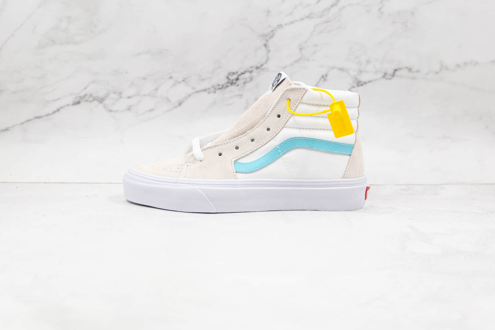 万斯Vans SK8 -Hi公司级版本高帮白蓝色秋季硫化帆布鞋原厂硫化大底 货号:VN0A32QG9LY