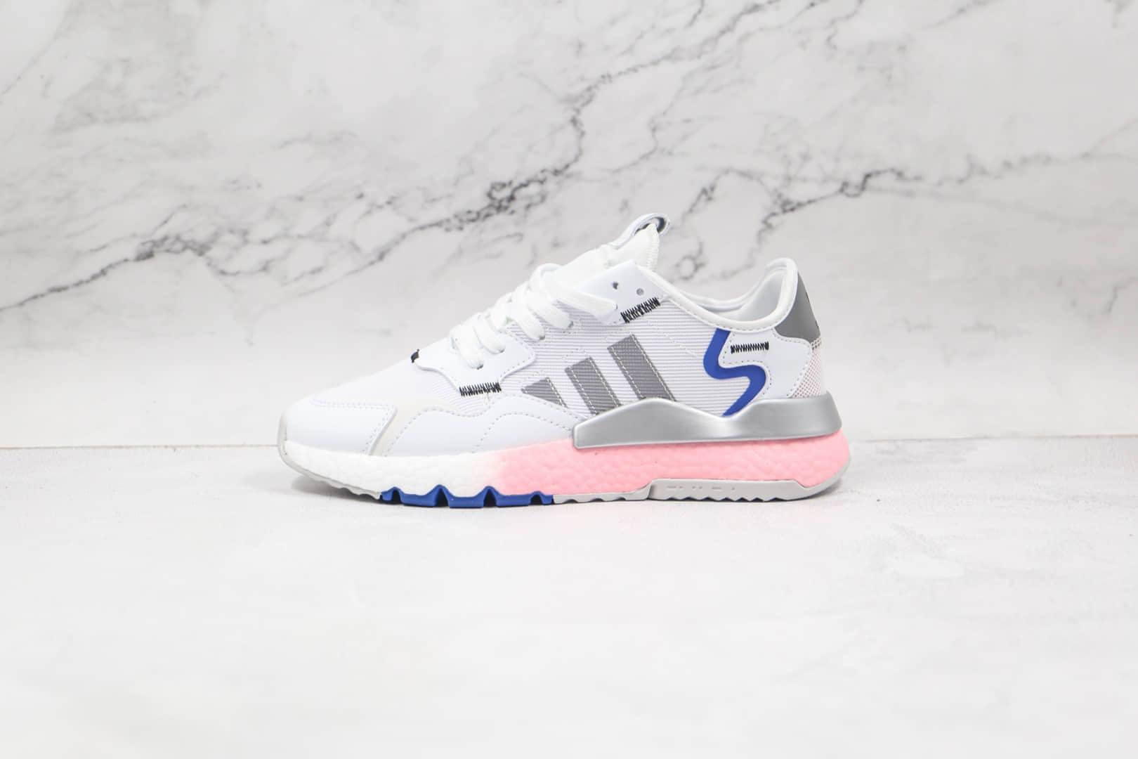 阿迪达斯Adidas Nite Jogger 2019 Boost纯原版本夜行者一代白灰蓝粉色爆米花跑鞋原楦头纸板打造 货号:FY5748