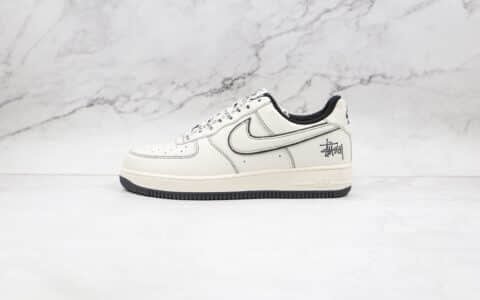 耐克Nike Air Force 1 Low纯原版本低帮空军一号白黑色缝线斯图西联名款板鞋内置气垫 货号:UN1635-702