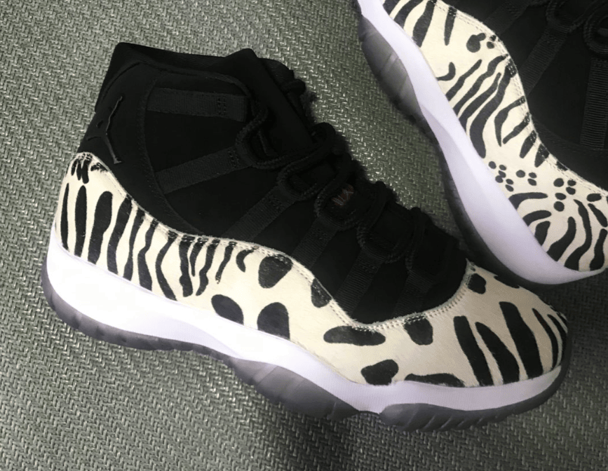 马毛鞋面+斑马纹设计!这双AJ11够狂野! 货号:AR0715-010