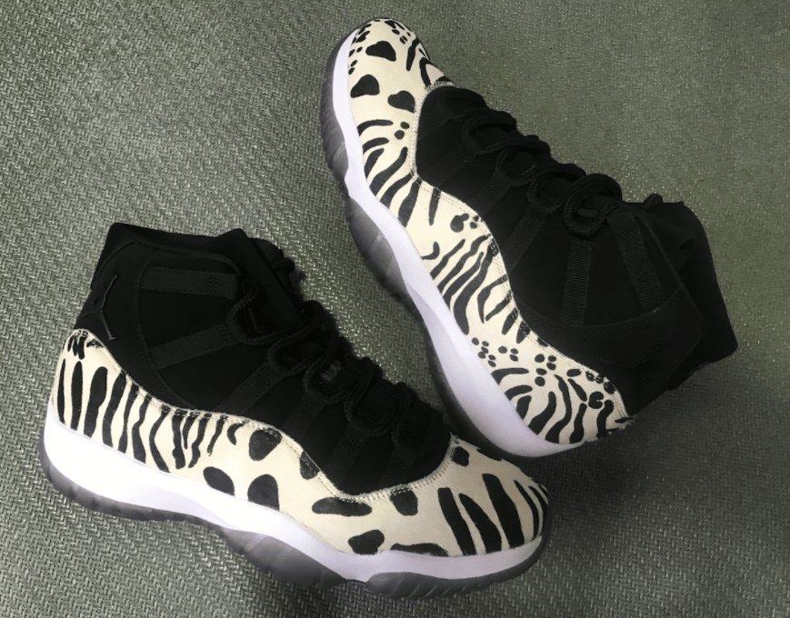 马毛鞋面+斑马纹设计!这双AJ11够狂野! 货号:AR0715-010