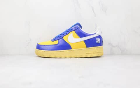 耐克Nike Air Force 1 Dunk vs AF-1 x Undefeated联名款纯原版本低帮空军一号蓝黄色板鞋内置气垫 货号:DM8462-400