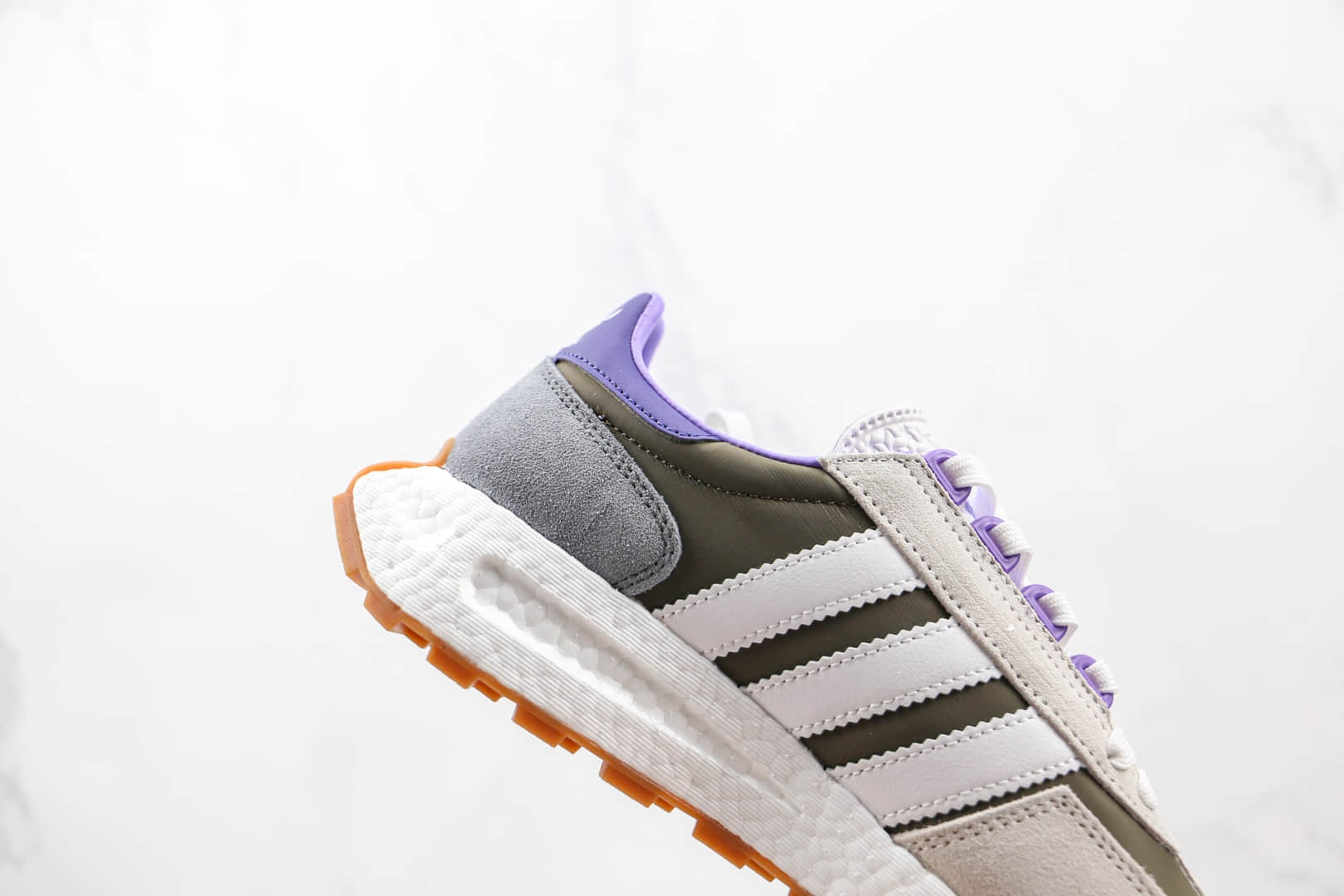 阿迪达斯Adidas RETROPY E5新款纯原版本三叶草灰绿紫色厚底爆米花跑鞋原楦头纸板打造 货号:GY1034