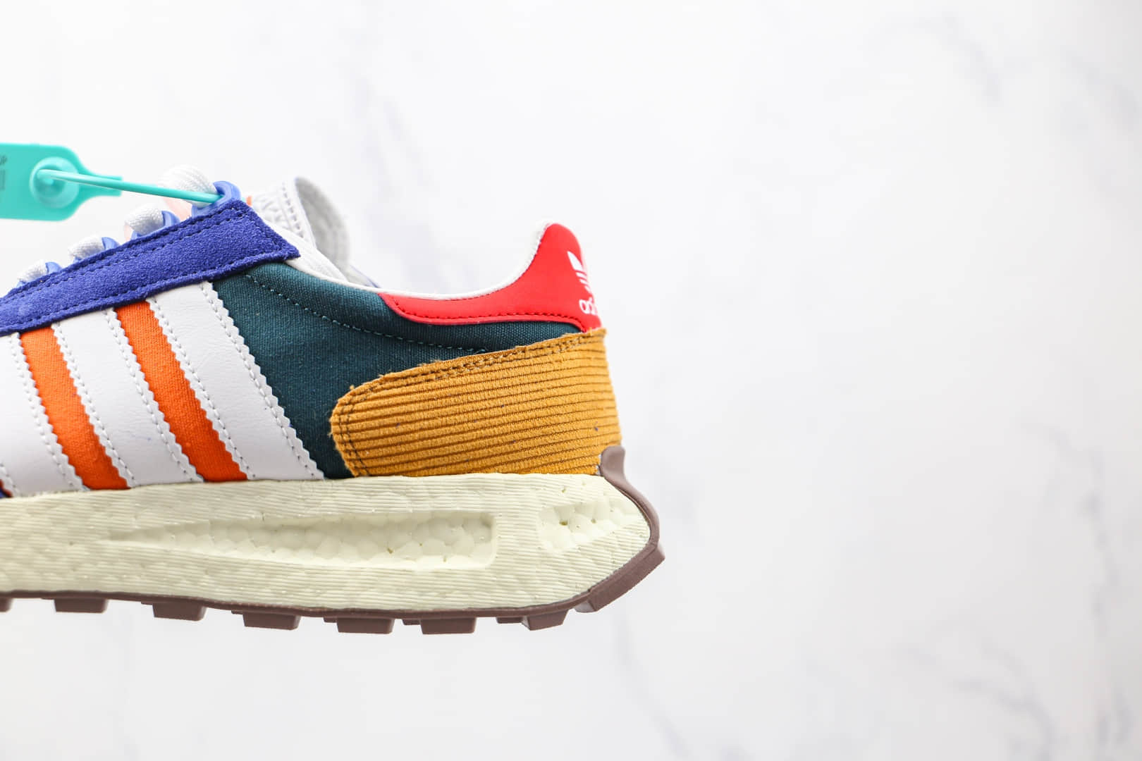 阿迪达斯Adidas RETROPY E5纯原版本三叶草厚底蓝橙色爆米花跑鞋原楦头纸板打造 货号:GW6059