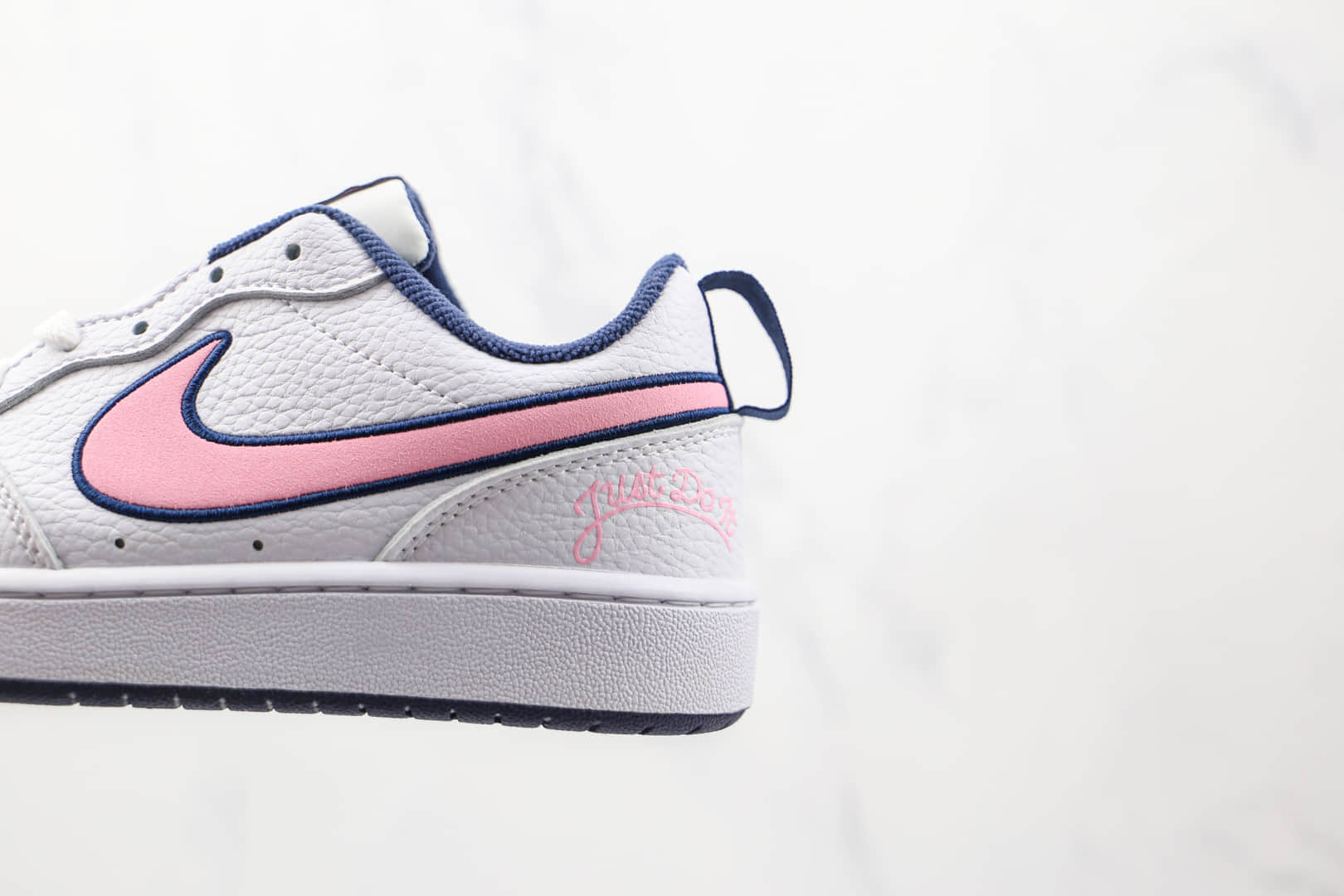 耐克Nike Court Borough Low 2纯原版本低帮白粉色蓝边板鞋原档案数据开发 货号:DB3090-100