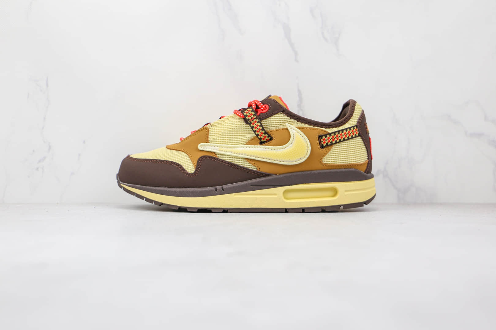 耐克Nike Air Max 1 Cactus Jack x Travis Scott联名款纯原版本倒勾米褐色气垫鞋原档案数据开发 货号:DO9392-200