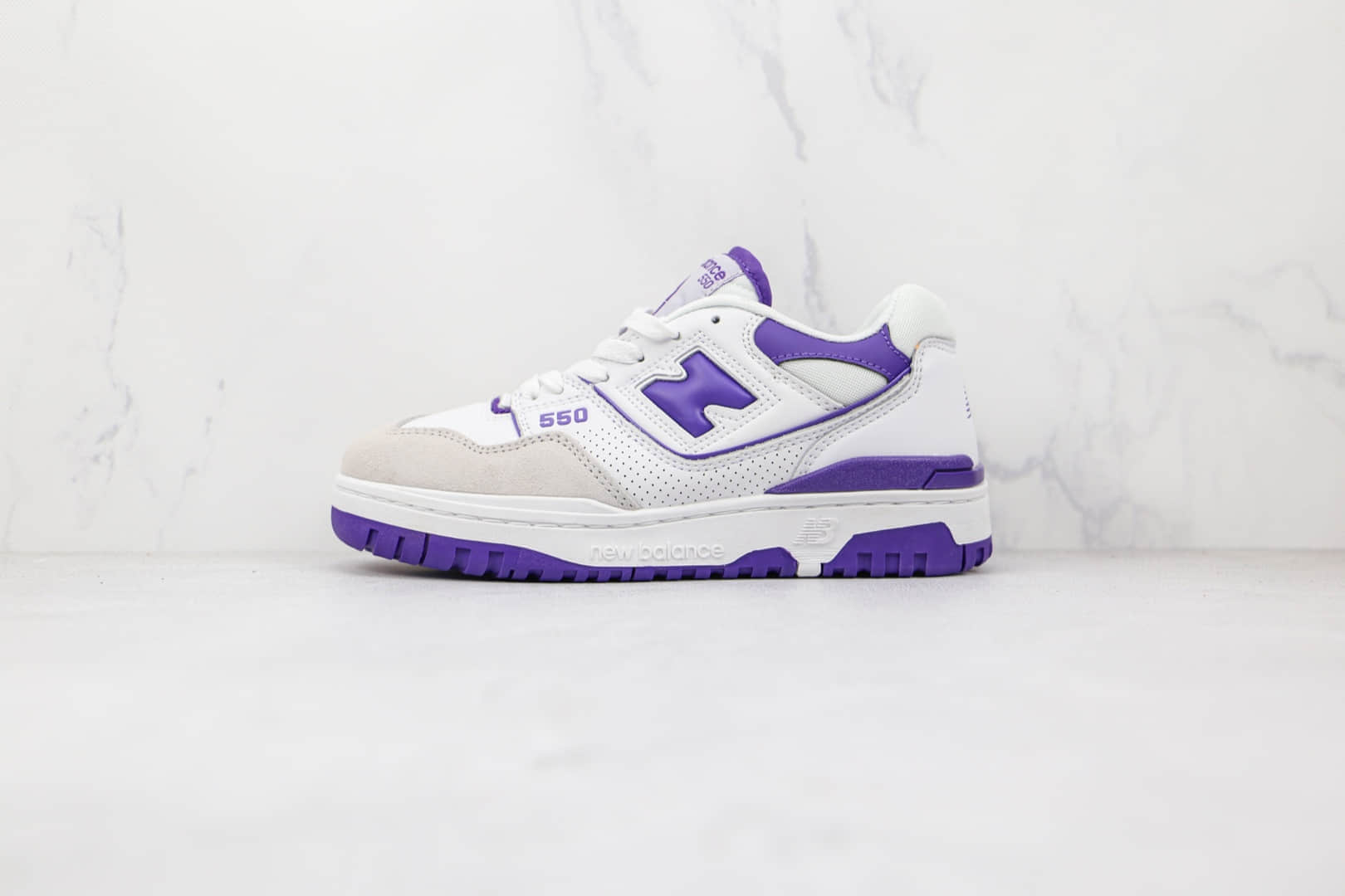 新百伦New Balance BB550纯原版本复古NB550白紫色板鞋原档案数据开发 货号:BB550WR1