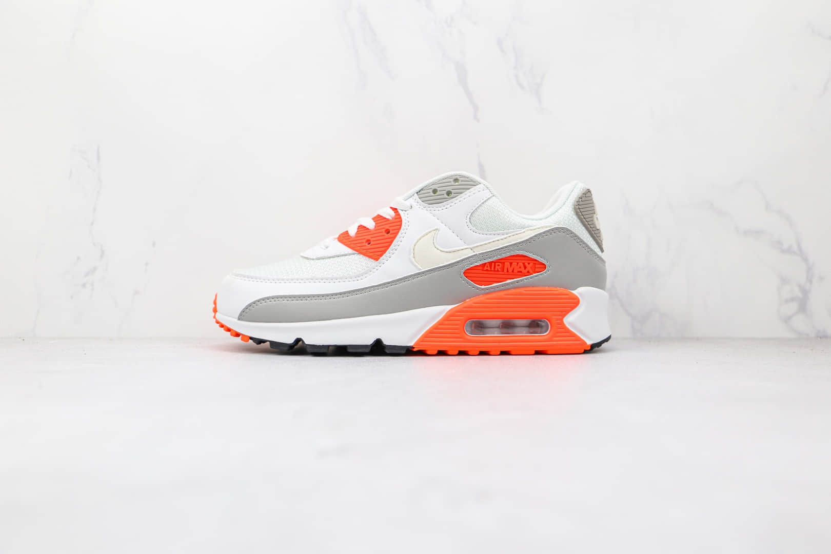 耐克Nike Air Max 90纯原版本白灰红色半掌气垫Max90气垫鞋原档案数据开发 货号:CT4352-103