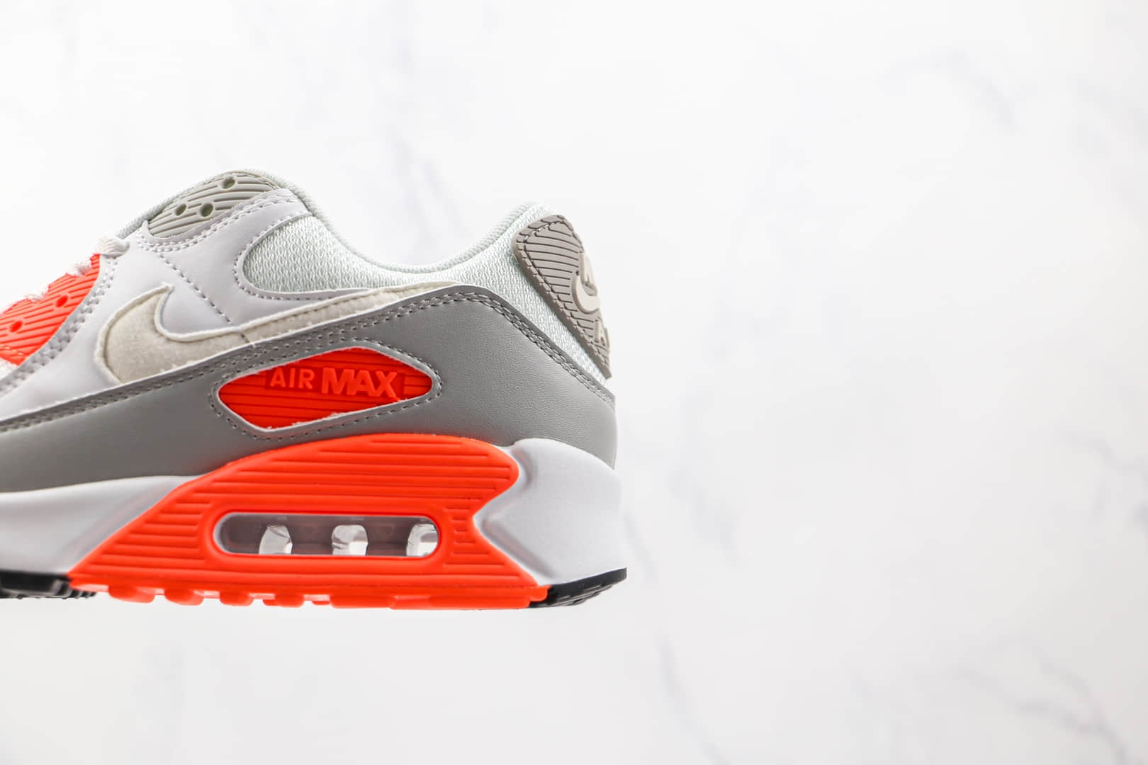 耐克Nike Air Max 90纯原版本白灰红色半掌气垫Max90气垫鞋原档案数据开发 货号:CT4352-103