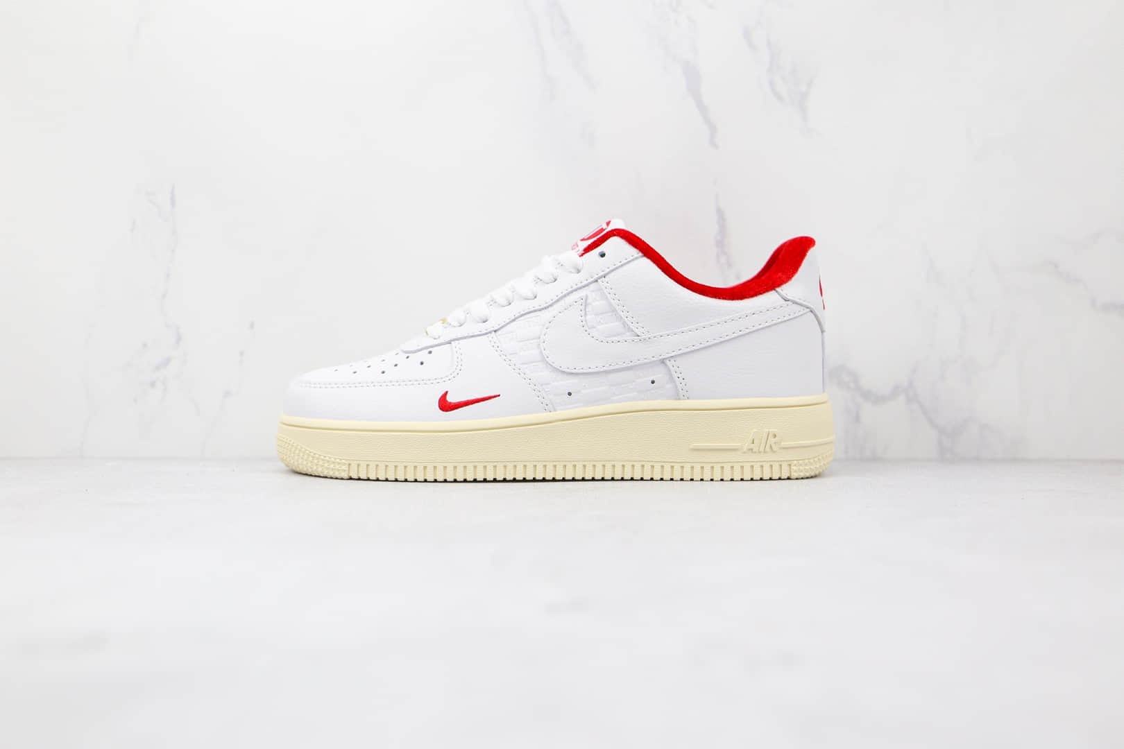 耐克Nike Air Force 1 Low x Kith联名款纯原版本低帮空军一号白红色板鞋内置气垫 货号:CZ7926-100