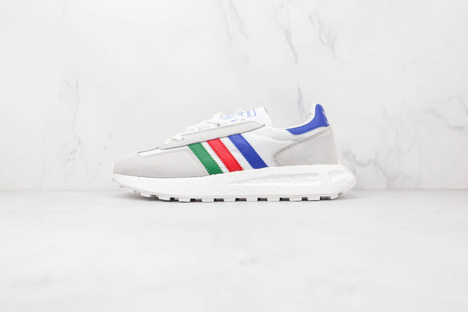 阿迪达斯adidas Retropy E5纯原版本运动休闲爆米花跑鞋白彩虹色原档案数据开发 货号:Q47513
