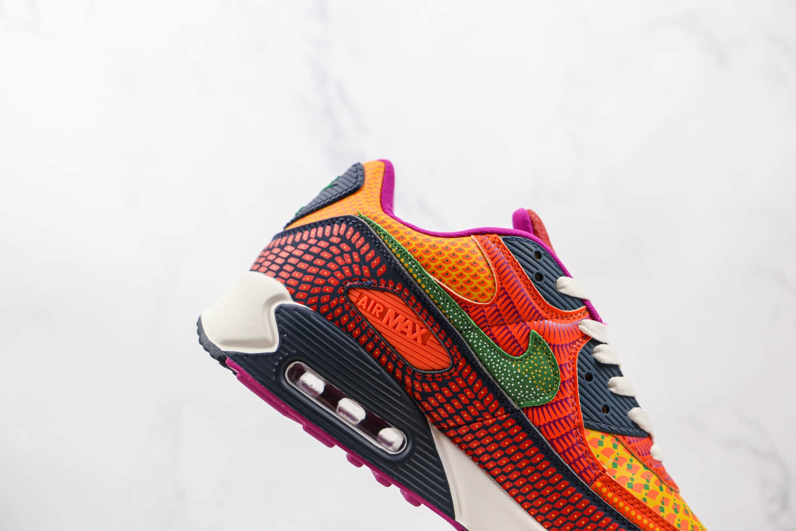 耐克Nike Air Max 90 SE “Day Of The Dead”纯原版本半掌气垫跑鞋Max90亡灵节彩色拼接原盒钢印 货号:DC5154-458