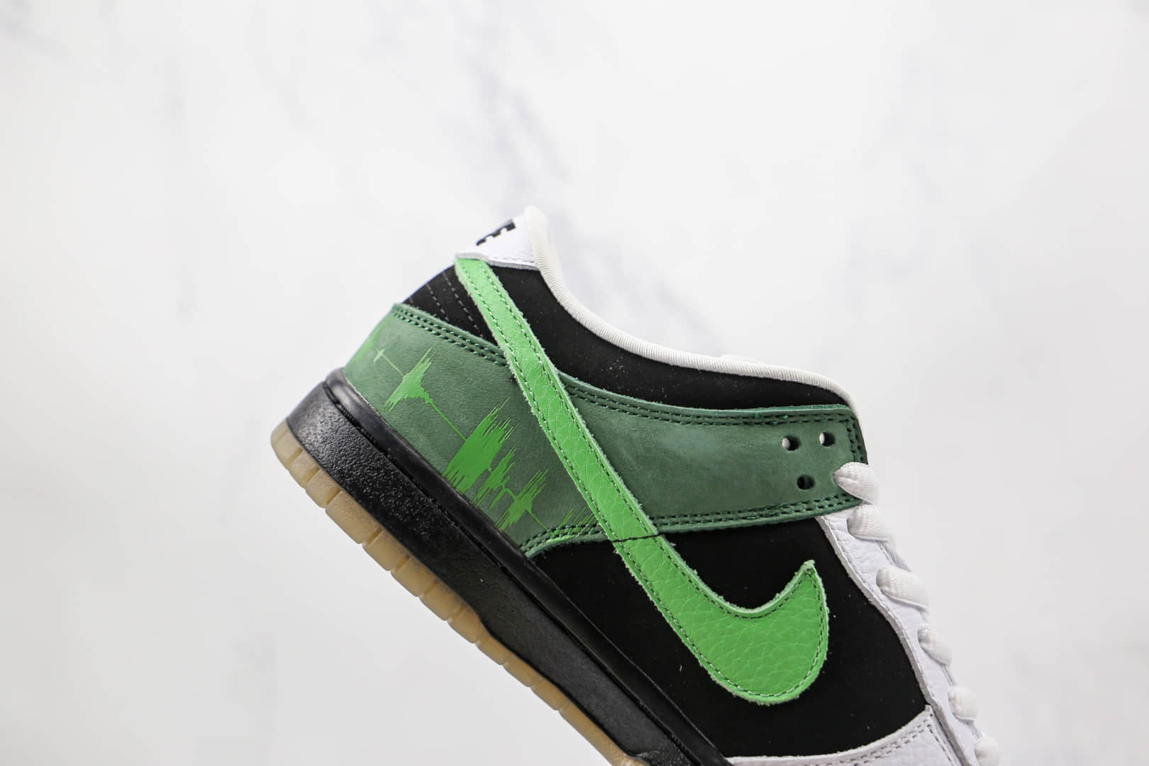 耐克Nike Dunk Low纯原版本低帮Dunk心电图白黑绿色原装头层打造 货号:313170-031
