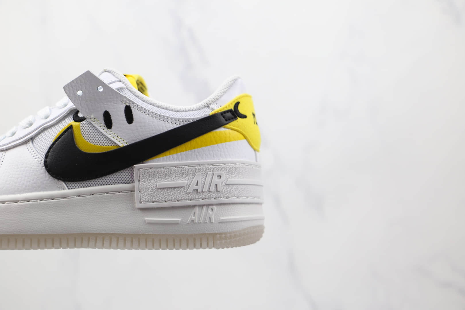 耐克Nike AIR FMRCE 1 SHADOW纯原版本低帮空军一号马卡龙双钩白黑黄色笑脸板鞋原盒原标 货号:DO5872-100