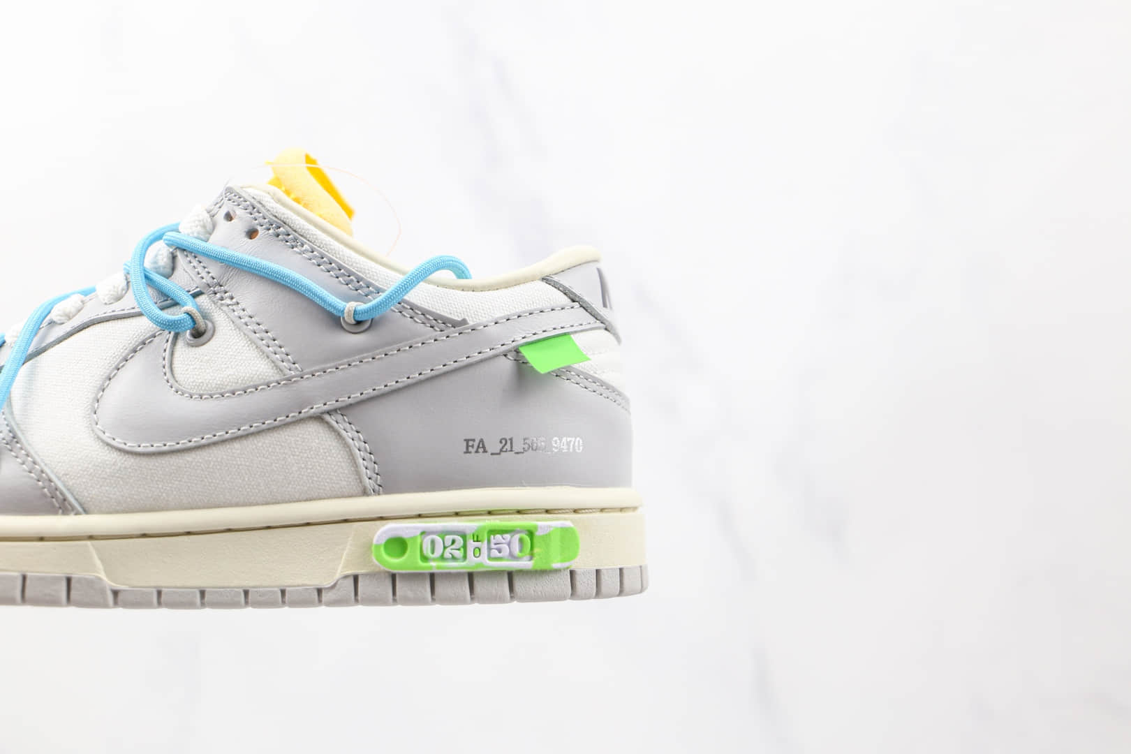 耐克Nike Dunk Low'50' x Off-White联名款纯原版本绿标低帮DUNK灰白蓝色板鞋原档案数据开发 货号:DM1602-115