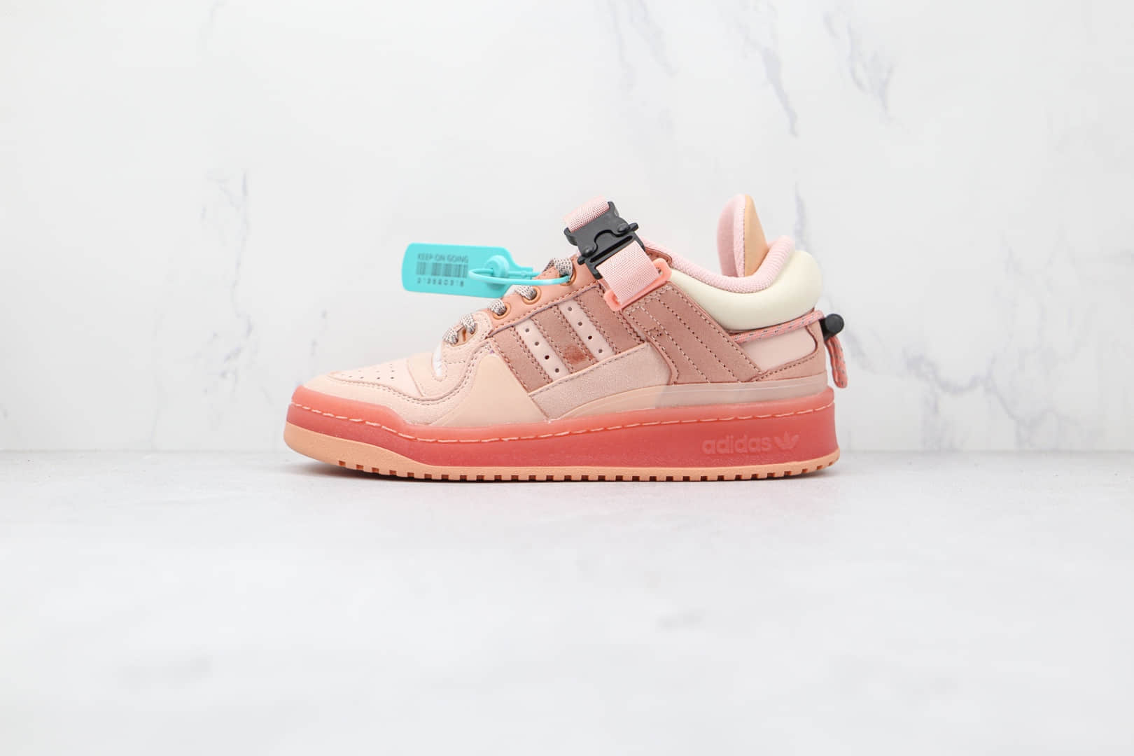 阿迪达斯adidas Forum Buckle Low x Bad Bunny联名款纯原版本低帮粉红色板鞋原楦头纸板打造 货号:GW0265