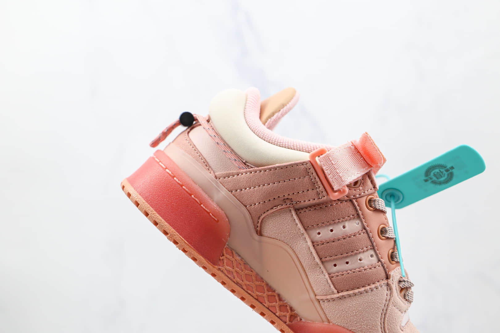 阿迪达斯adidas Forum Buckle Low x Bad Bunny联名款纯原版本低帮粉红色板鞋原楦头纸板打造 货号:GW0265