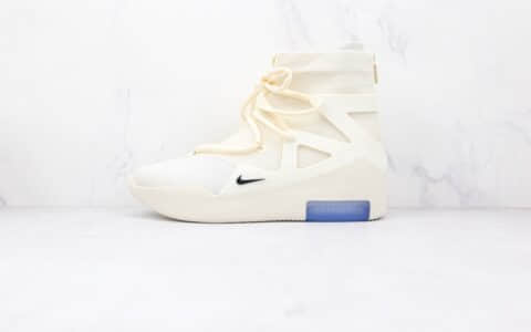 耐克Nike Air Fear of God 1 String The Question x FOG联名款纯原版本高帮网面白蓝淡蓝色拉链款高街鞋原盒原标原档案数据开发 货号:AR4237-100