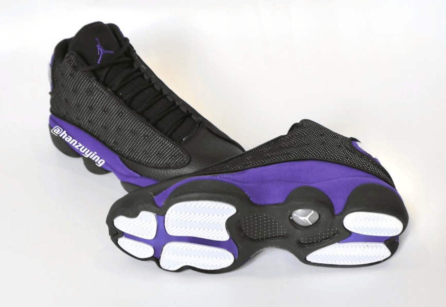 这反光效果一绝!黑紫AJ13最新实物曝光! 货号:DJ5982-015