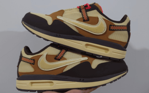 TS倒钩联名Air Max 1最新实物曝光!复古韵味十足! 货号:DO9392-700