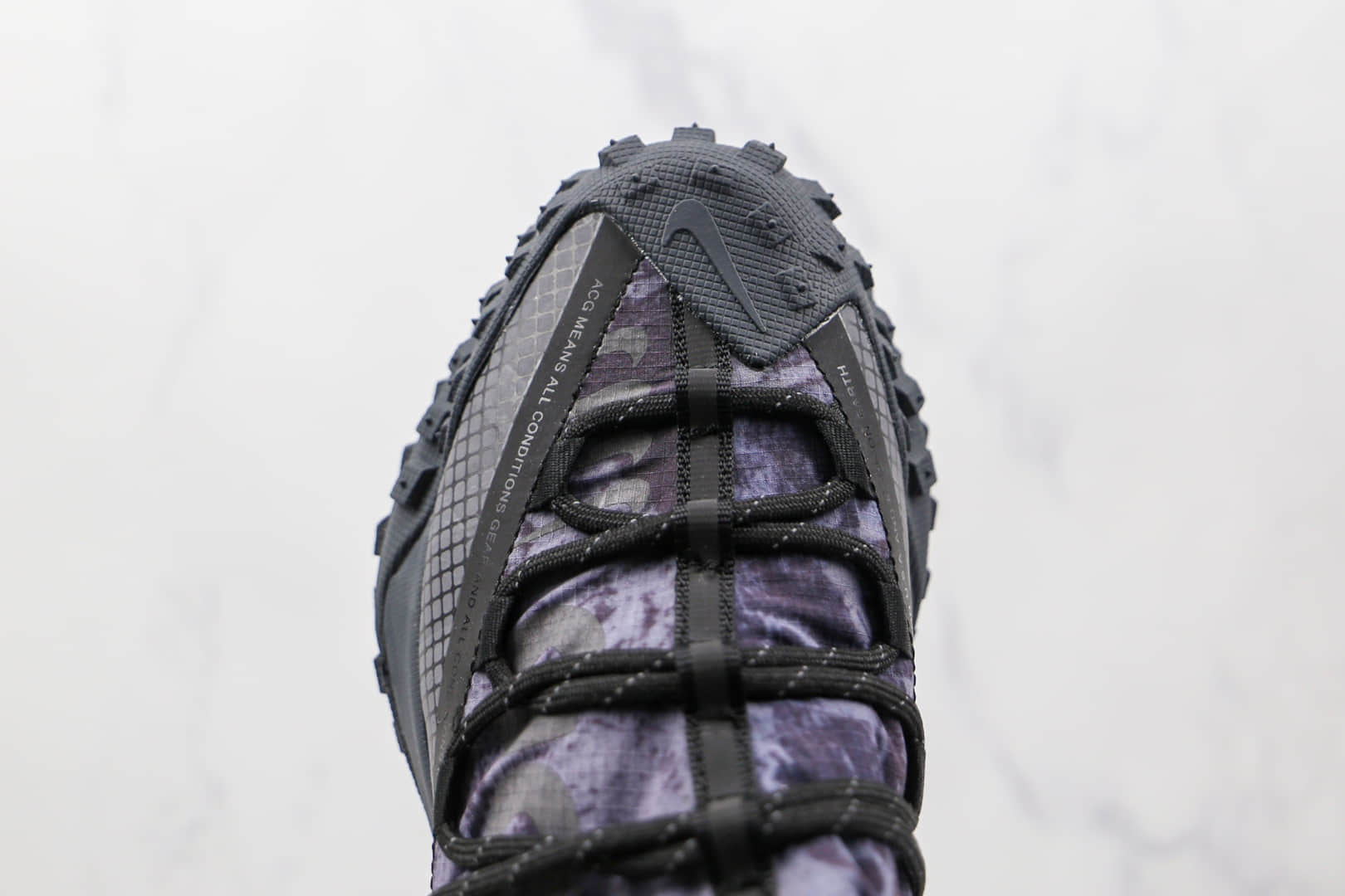 耐克Nike ACG Mountain Fly Low Fossil Stone纯原版本网状黑紫色ACG户外登山鞋原档案数据开发 货号:DC9660-001