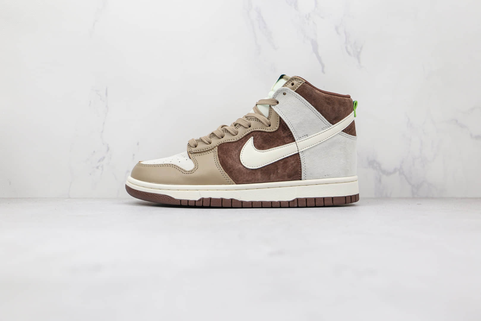 耐克Nike Dunk High Light Chocolate纯原版本高帮DUNK灰褐色巧克力板鞋原楦头纸板打造 货号:DH5348-100