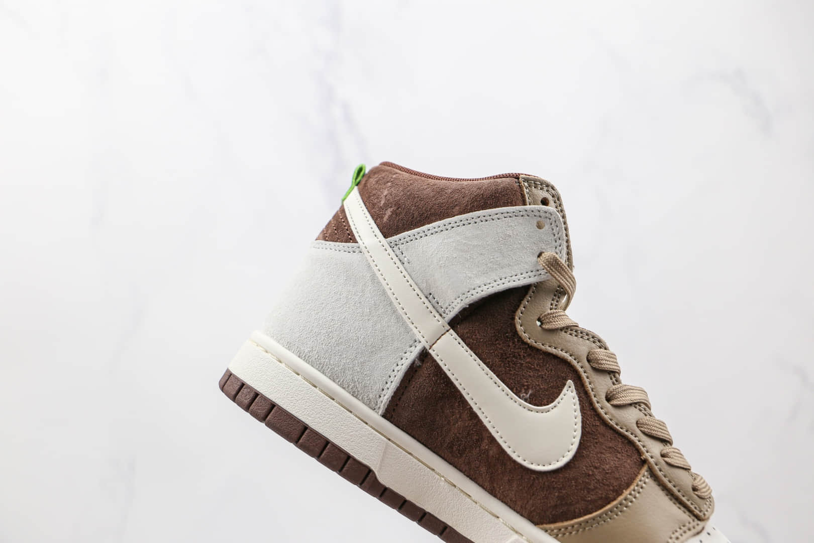 耐克Nike Dunk High Light Chocolate纯原版本高帮DUNK灰褐色巧克力板鞋原楦头纸板打造 货号:DH5348-100