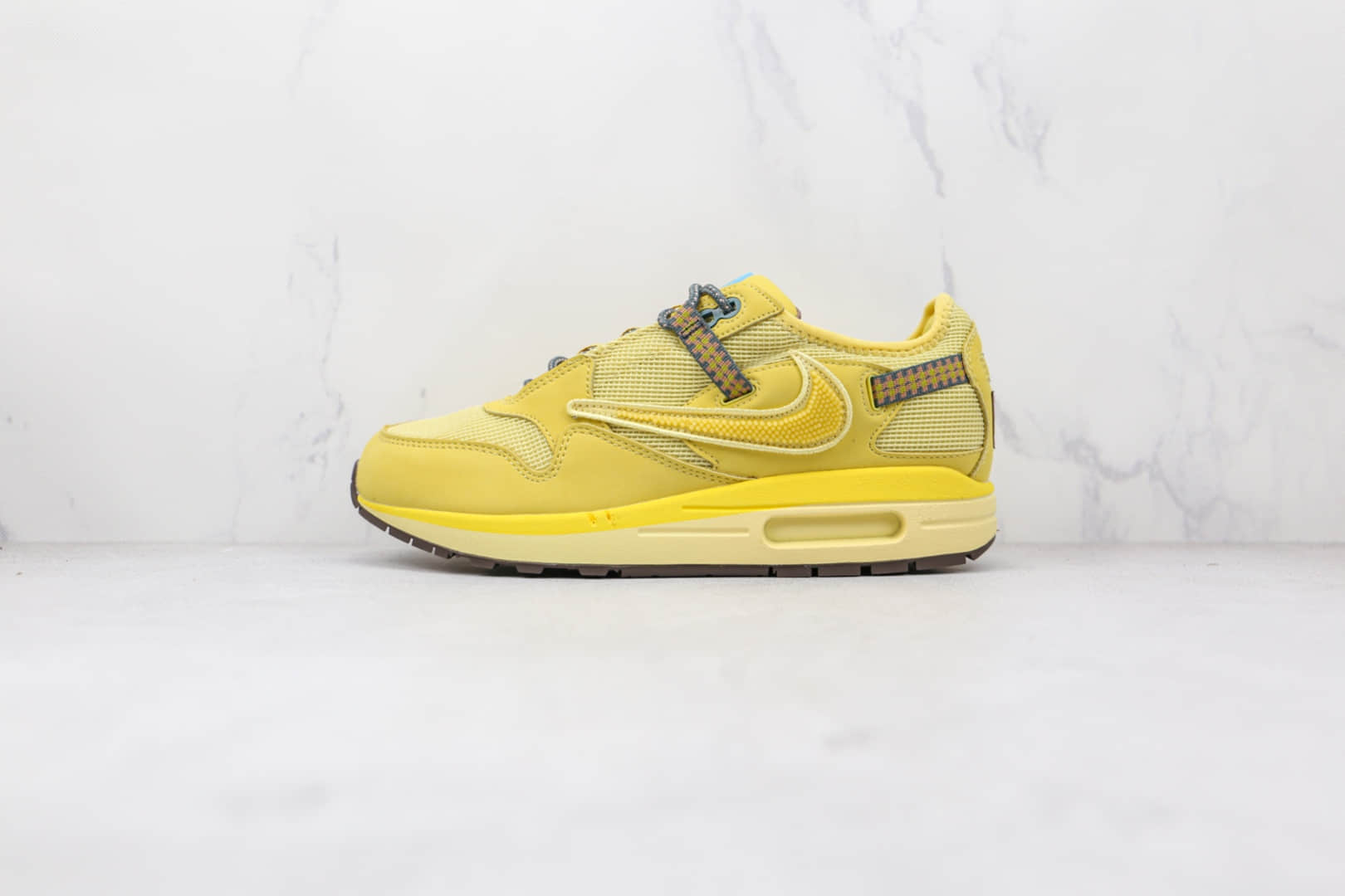 耐克Nike Air Max 1 Cactus Jack x Travis Scott联名款纯原版本柠檬黄色倒勾Max1气垫鞋原楦头纸板打造 货号:DO9392-700
