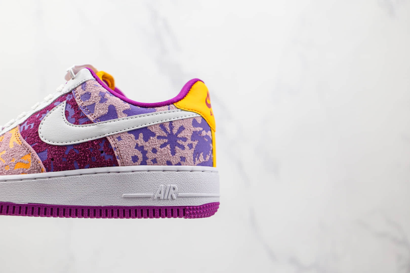 耐克Nike AIR FMRCE 1‘07纯原版本低帮空军一号彩色枫叶印花白粉紫黄色板鞋原档案数据开发 货号:DD5516-584