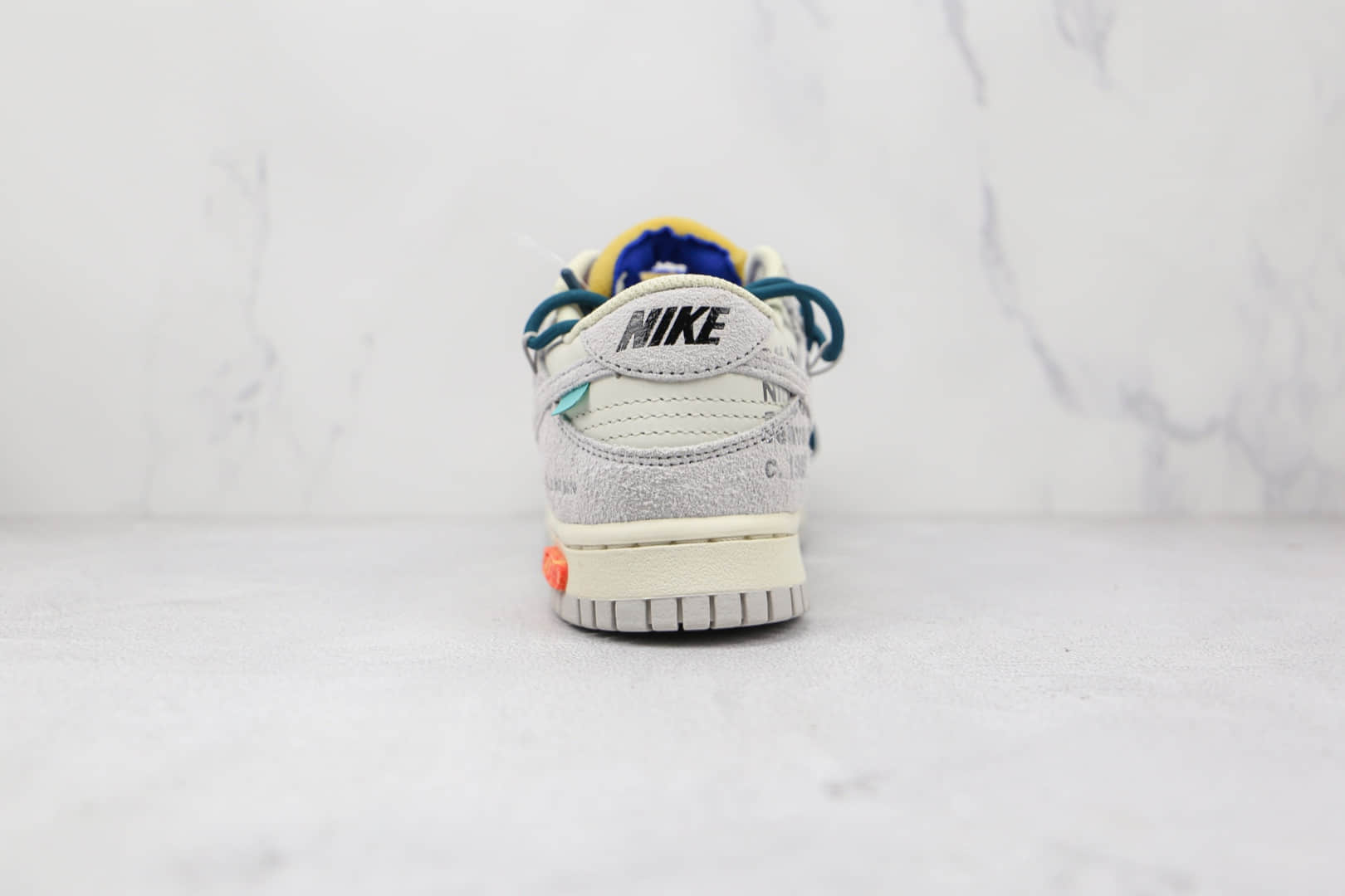 耐克Nike Dunk Low 50 x Off-White联名款纯原版本低帮DUNK麂皮灰白绿色板鞋原楦头纸板打造 货号:DJ0950-111