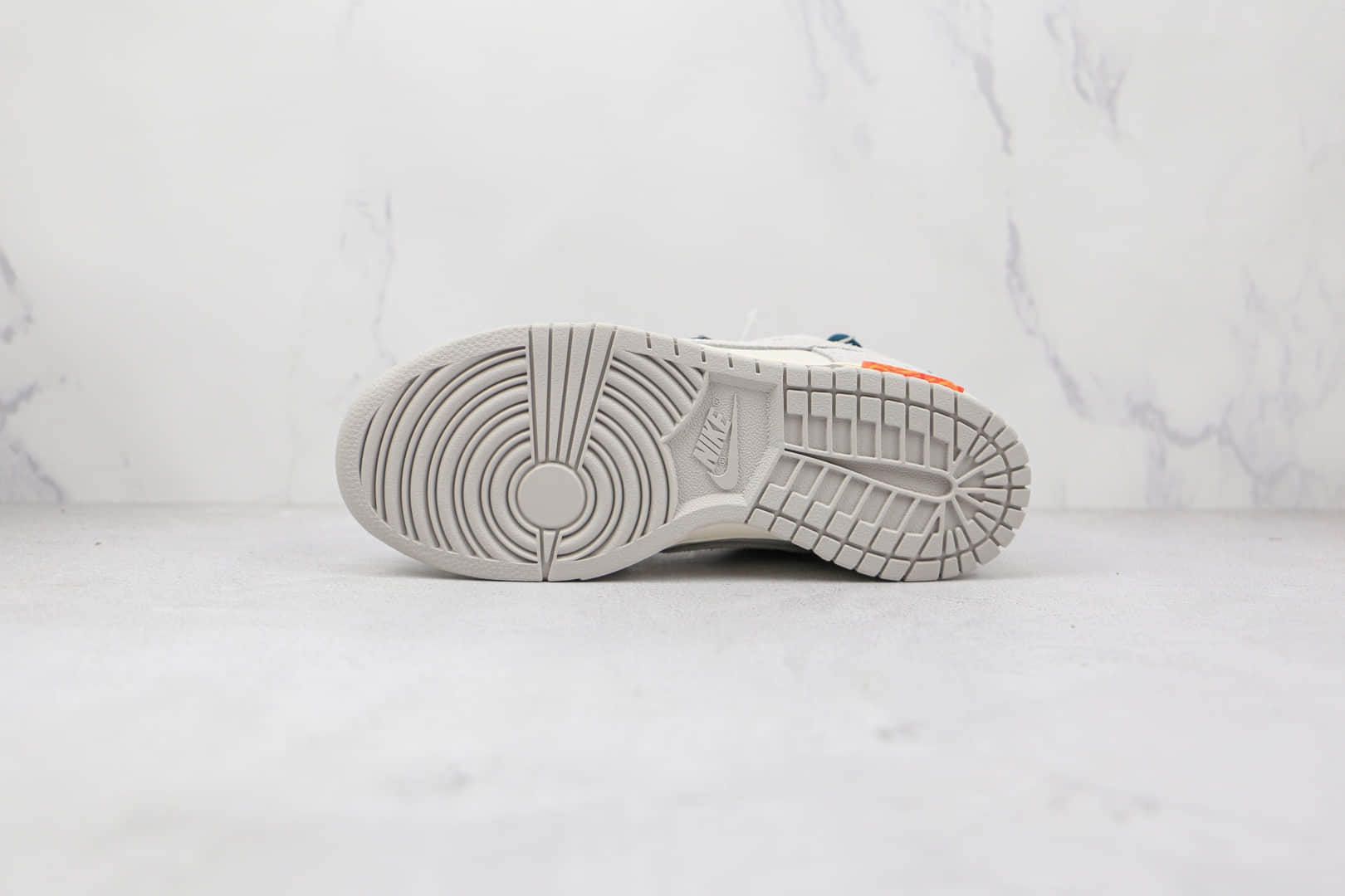 耐克Nike Dunk Low 50 x Off-White联名款纯原版本低帮DUNK麂皮灰白绿色板鞋原楦头纸板打造 货号:DJ0950-111