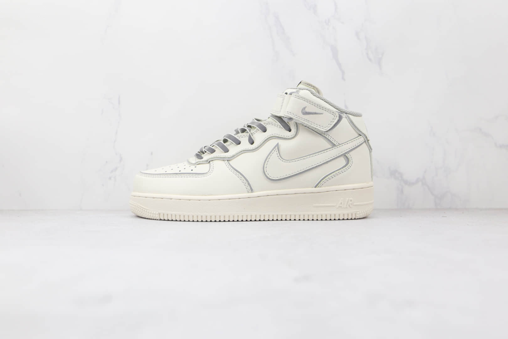 耐克NIke Air Force 1 '07 Mid纯原版本中帮空军一号米白灰夜魔侠板鞋原档案数据开发 货号:AQ1218-118