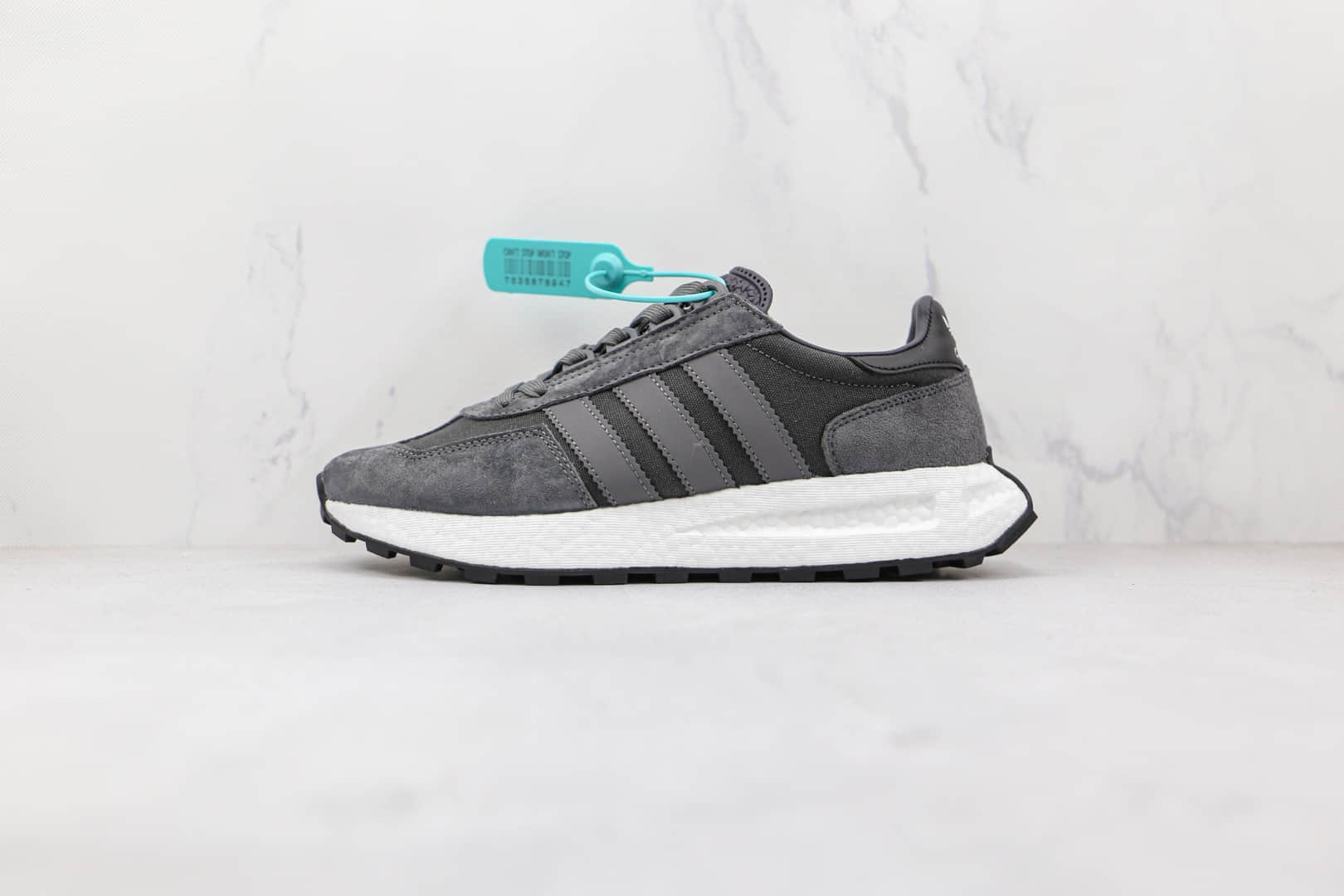 阿迪达斯Adidas RETROPY E5纯原版本黑灰色三叶草厚底爆米花跑鞋原楦头纸板打造 货号:GW2217
