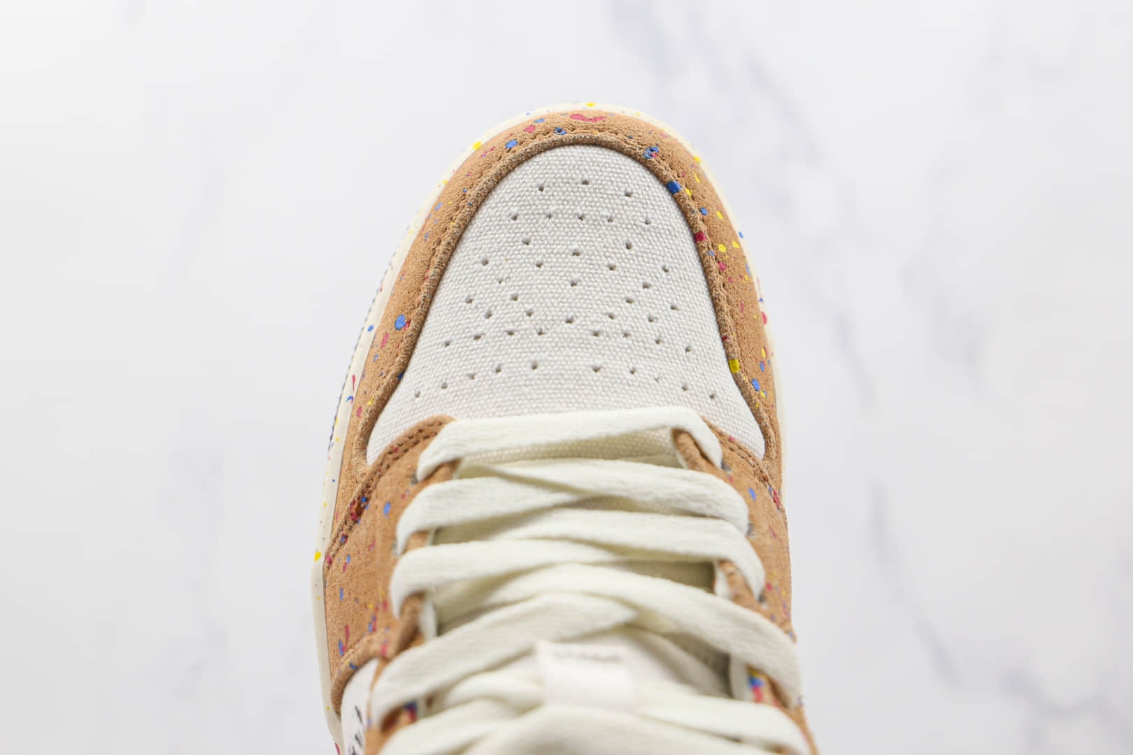 乔丹Air Jordan 1 Mid纯原版本中帮AJ1水彩油画泼墨篮球鞋原楦头纸板打造 货号:DA8005-100