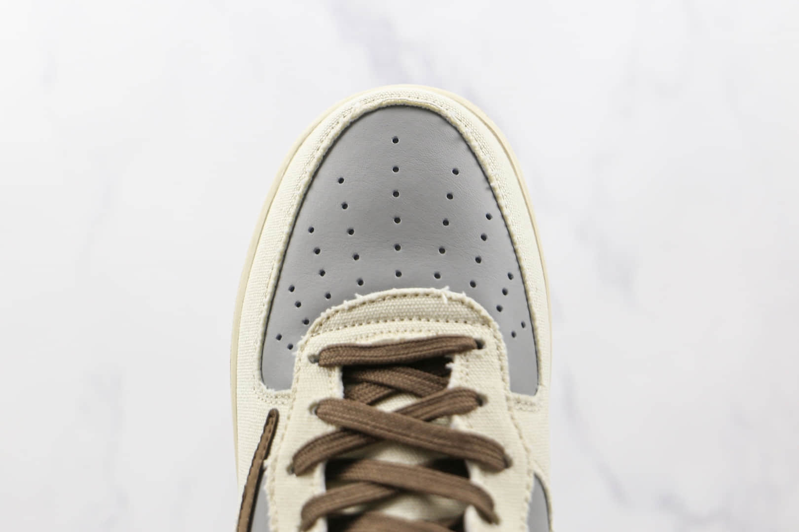 耐克Nike Air Force 1 x Travis Scott x Playstation三方联名款纯原版本中帮空军一号米褐色倒勾板鞋原楦头纸板打造 货号:BQ5828-202